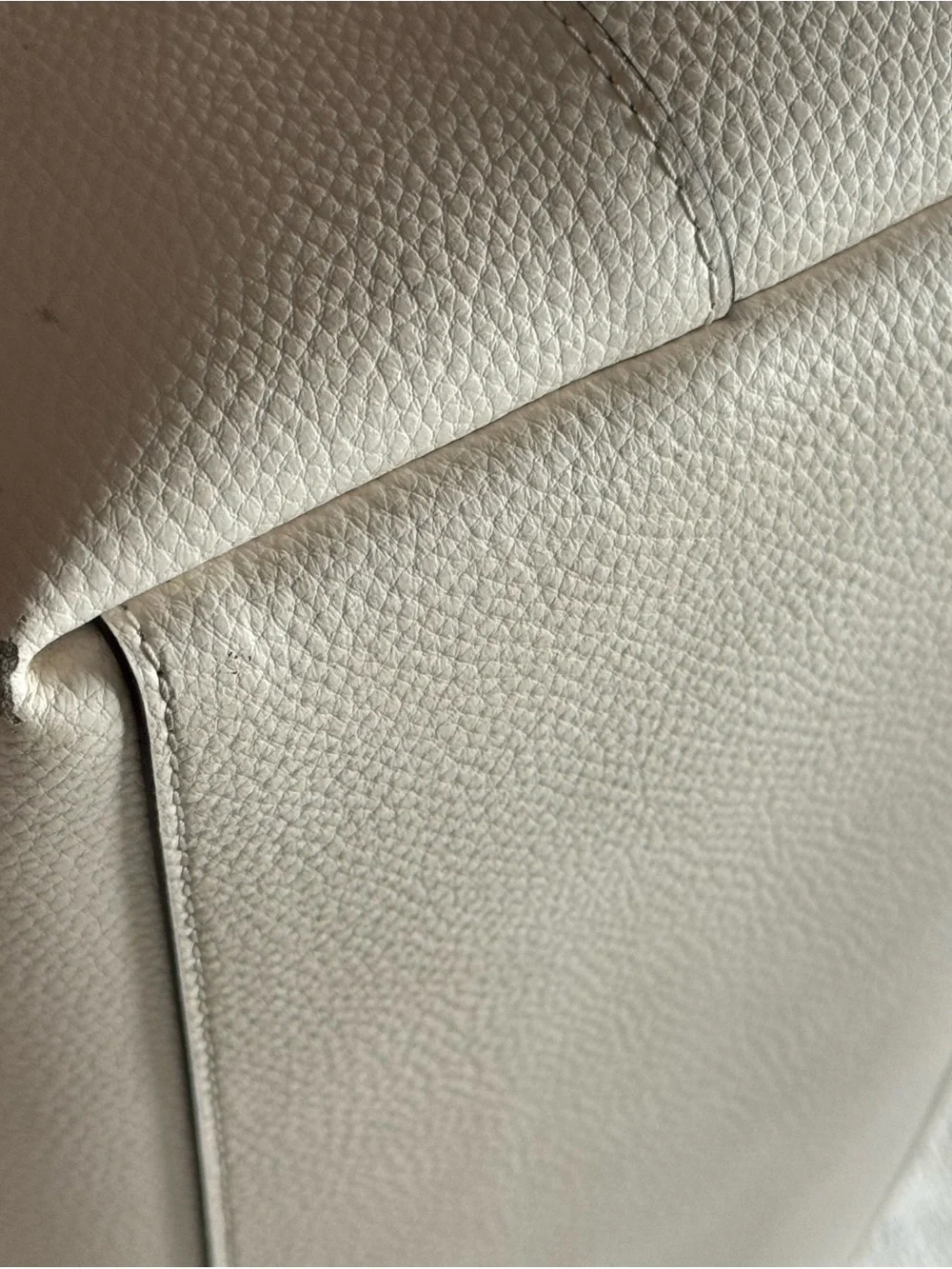 Coach City Cream Pebbled Leather Tote in Chalk